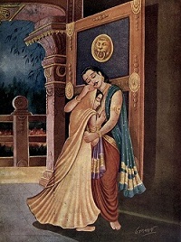 Artist's imagination of character Nala and Damayanthi